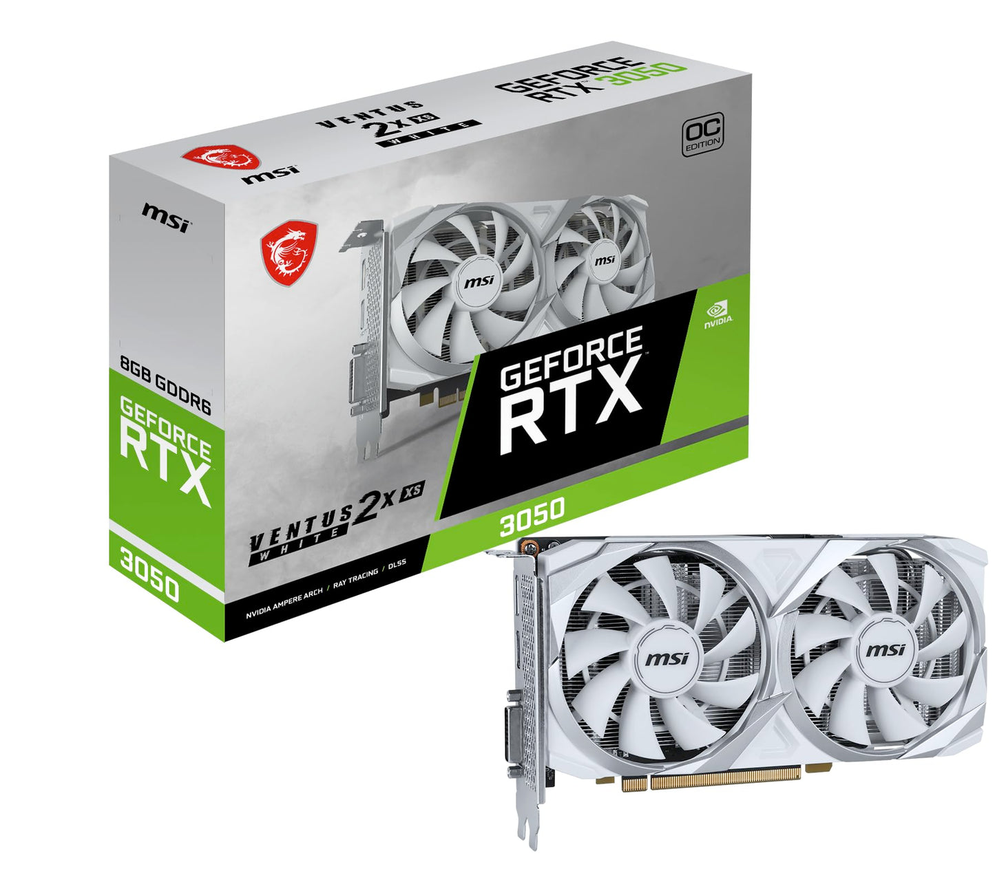 TARJETA GRAFICA MSI RTX 3050 VENTUS 2X WHITE 8GB OC