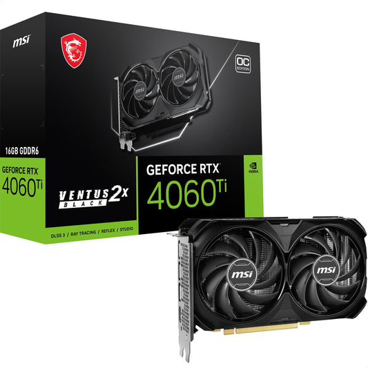 TARJETA GRAFICA MSI RTX 4060 TI VENTUS 2X BLACK 16G OC
