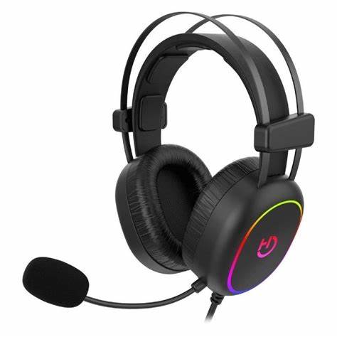AURICULARES GAMING CON MICROFONO HIDITEC VORTEX ARGB JACK BLUETOOTH NEGRO