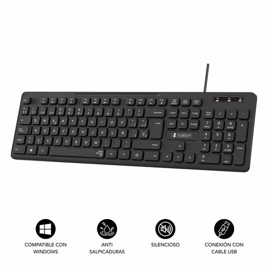 SUBBLIM TECLADO BUSINESS SLIM SILENCIOSO/ NEGRO