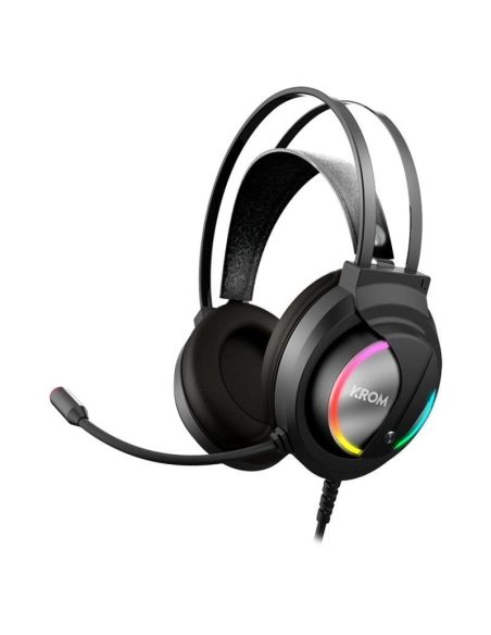 AURICULARES CON MICROFONO KROM KAPPA JACK 3.5 USB 2.0 NEGRO