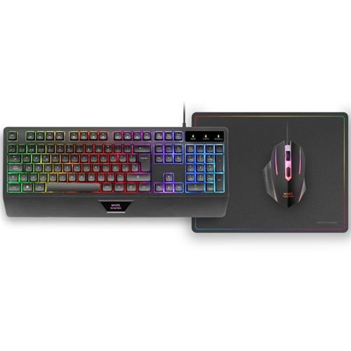 TECLADO RGB USB + RATON 3200DPI RGB USB + ALF. MARS GAMING MCP124 NEGRO